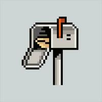 pixel arte ilustração caixa de correio. pixelizada caixa de correio. enviar caixa carta escritório ícone pixelizada para a pixel arte jogos e ícone para local na rede Internet e vídeo jogo. velho escola retrô. vetor