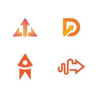 conjunto de ícones de logotipo de setas vetor