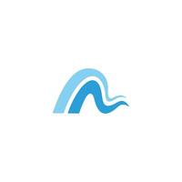 carta m abstrato azul ondas ondulado logotipo vetor