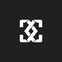 carta xc simples ligado 3d geométrico logotipo vetor