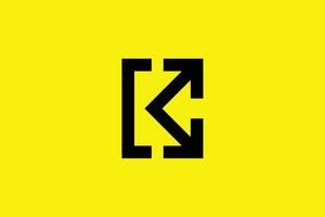 carta k seta ou k expandir seta na moda vetor logotipo Projeto