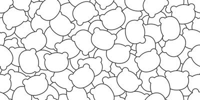 Urso desatado padronizar vetor polar Urso cabeça cachecol isolado desenho animado repetir fundo telha papel de parede rabisco ilustração branco Projeto