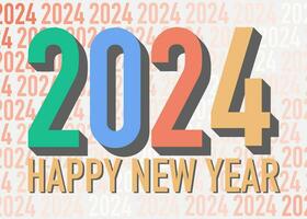 feliz Novo ano 2024 logotipo Projeto , vetor ilustração