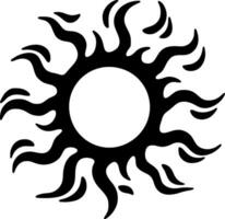 Preto Sol logotipo quente clima símbolo céu placa vetor imagem
