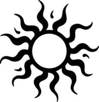 Preto Sol logotipo quente clima símbolo céu placa vetor imagem