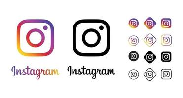 coleção de ícones editoriais de redes sociais instagram