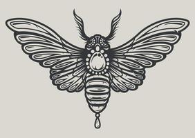 ilustração vetorial de uma mariposa em estilo decorativo vetor