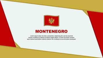 Montenegro bandeira abstrato fundo Projeto modelo. Montenegro independência dia bandeira desenho animado vetor ilustração. Montenegro independência dia