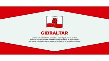 Gibraltar bandeira abstrato fundo Projeto modelo. Gibraltar independência dia bandeira desenho animado vetor ilustração. Gibraltar vetor
