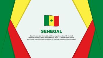 Senegal bandeira abstrato fundo Projeto modelo. Senegal independência dia bandeira desenho animado vetor ilustração. Senegal fundo