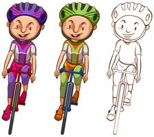Personagem de Doodle para ciclismo de homem vetor