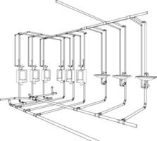 3d ilustração do construção tubulação vetor