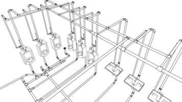 3d ilustração do construção tubulação vetor