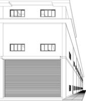 3d ilustração do industrial construção vetor