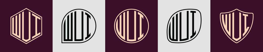 criativo simples inicial monograma wui logotipo projetos. vetor
