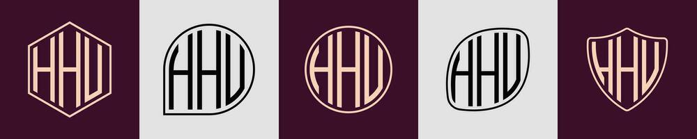 criativo simples inicial monograma hhv logotipo projetos. vetor