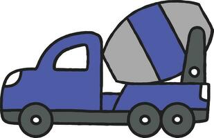 brinquedo carro desenho animado ilustração construção veículo concreto misturador caminhão vetor
