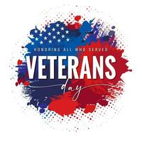 veteranos dia EUA escova e tinta grunge bandeira, honrando todos quem servido. vetor