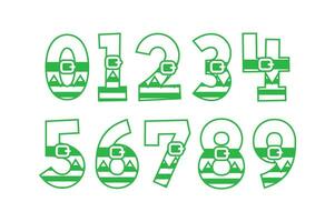 versátil coleção do duende números para vários usa vetor