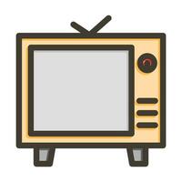 televisão vetor Grosso linha preenchidas cores ícone para pessoal e comercial usar.
