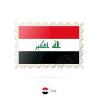 postagem carimbo com a imagem do Iraque bandeira. vetor