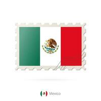 postagem carimbo com a imagem do México bandeira. vetor