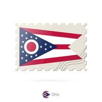 postagem carimbo com a imagem do ohio Estado bandeira. vetor