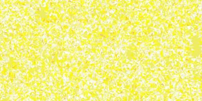 textura de vetor amarelo claro com flocos de neve brilhantes.