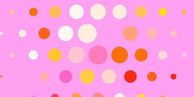 layout de vetor rosa claro, amarelo com formas de círculo.