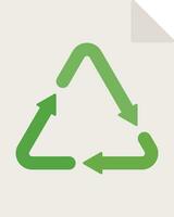 ícone de linha de reciclagem de papel vetor