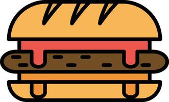 Delicatessen estilo sanduíche vetor ícone