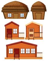 Conjunto de casa de madeira vetor