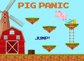 Um modelo de jogo jumpling porco vetor