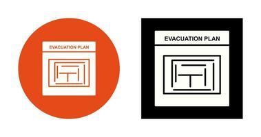 ícone de vetor de plano de evacuação