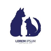 mínimo e abstrato gato logotipo gatinho ícone cachorro silhueta vetor Projeto