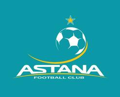 fc Astana clube símbolo logotipo Cazaquistão liga futebol abstrato Projeto vetor ilustração com azul fundo