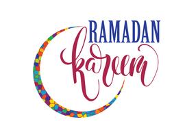 Ramadan Kareem. Design de letras. vetor