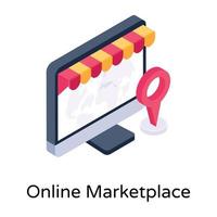 mercado online e localização vetor