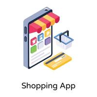 e app de compras vetor