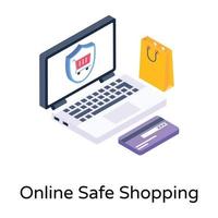 compras seguras online vetor