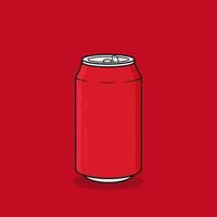 vetor de lata de refrigerante vermelho de alumínio. isolado em fundo marrom