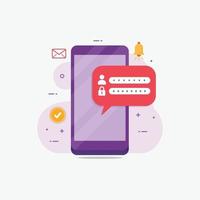 formulário de login em um smartphone para fazer login na conta vetor