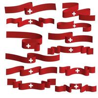 Suíça fita bandeira vetor elemento