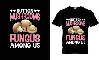 botão cogumelos fungo entre nos colorida gráfico camiseta, camiseta impressão brincar vetor