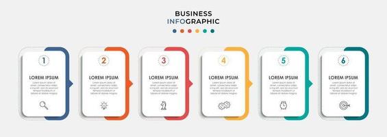 modelo de design de infográfico com ícones e 6 opções ou etapas