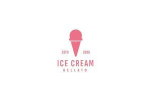 ilustração de ícone de vetor de logotipo de sorvete