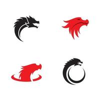 ilustração do logotipo do vetor da cabeça do dragão