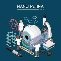 ilustração em vetor nanotecnologia retina composição isométrica