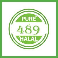 Projeto com halal folha Projeto 489 vetor
