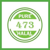 Projeto com halal folha Projeto 473 vetor